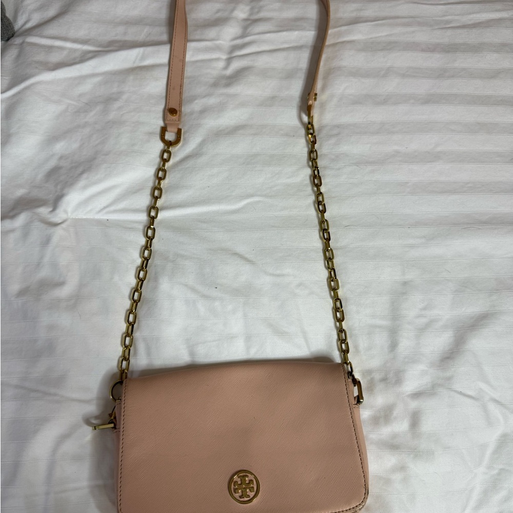 Tory Burch Blush Crossbody Bag with Gold Chain